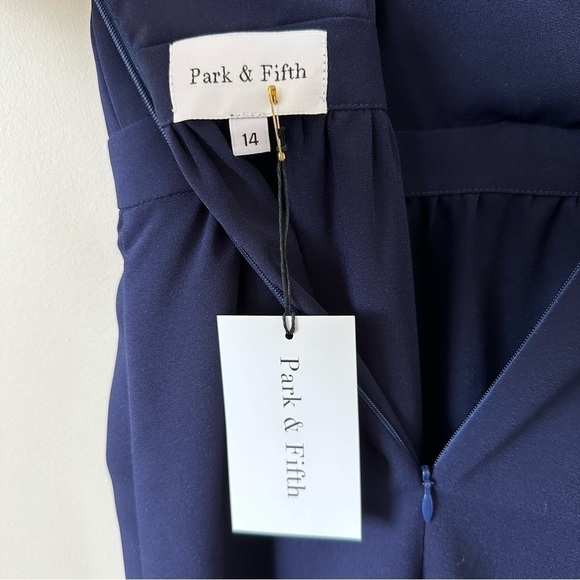 Park & Fifth- Navy Wrap Front Midi Dress (Size:14) - Picture 10 of 10